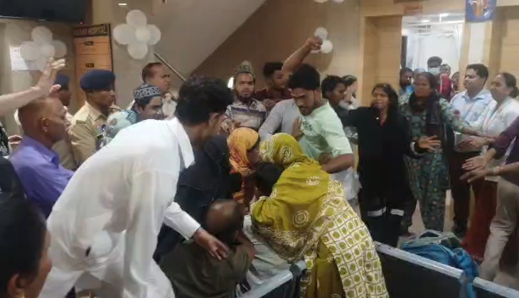 नवकार हॉस्पिटल में हंगामा