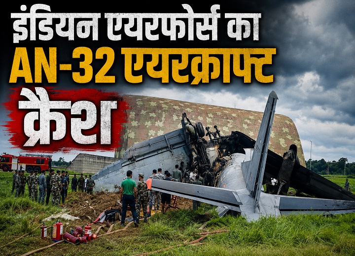 जोरहाट एयरबेस पर क्रैश हुआ वायुसेना का AN-32 विमान